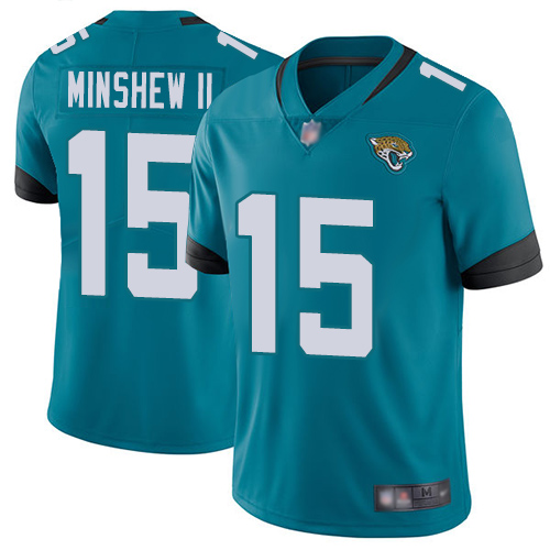 Men Nike Jacksonville Jaguars  #15 Gardner Minshew II Teal Green Alternate  Stitched NFL Vapor Untouchable Limited Jersey